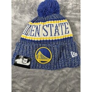NWT New Era Golden State Warriors Knit Beanie Hat Pom Pom OSFM Wool Blend Lining